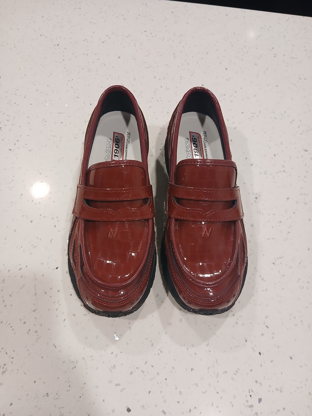 Size 6.5 - New Balance 1906L Burgandy Croc